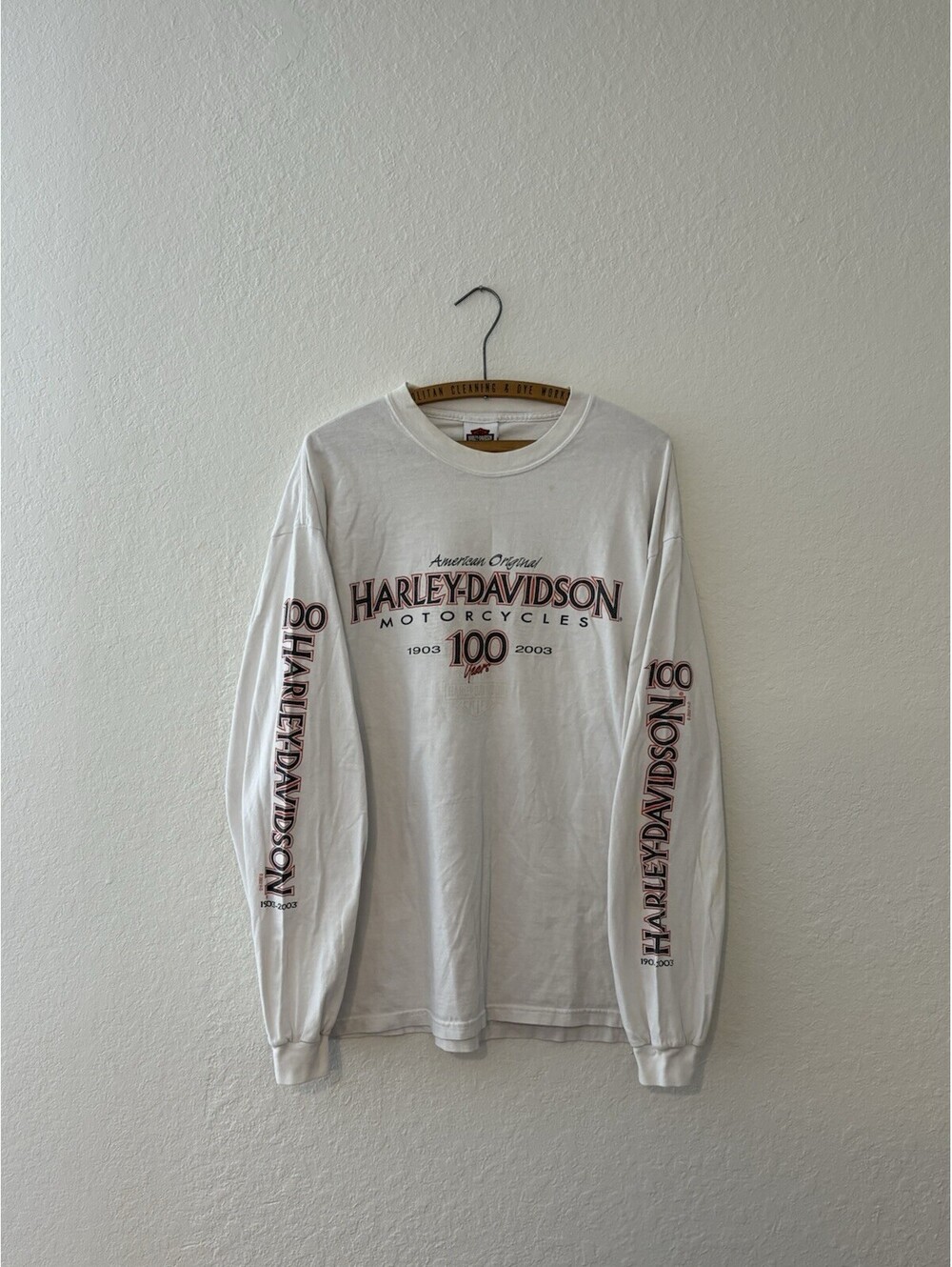 Vintage Texas Harley Davidson Motorcycles Biker Longsleeve Size Xl 100 Years